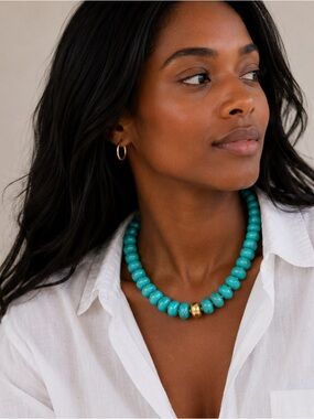 New! Preppy Colorful Turquoise Beaded Dopamine Necklace NWOT 3035